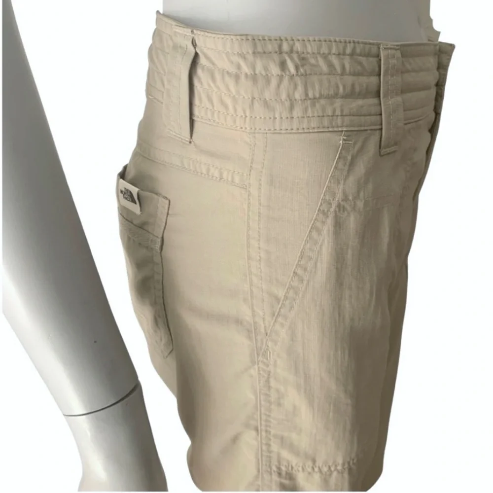 THE NORTH FACE Long Hiking Shorts Capris Nylon Quick Dry Khaki Tan Trail - Picture 10 of 15